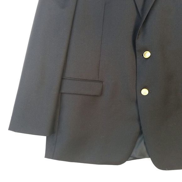Ralph Lauren Wool Sport Coat Blazer 44R Navy Embossed Gold Buttons Like … - Picture 3 of 16
